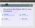 On the first run of Eclipse, this "Welcome" window is shown. Please close it.